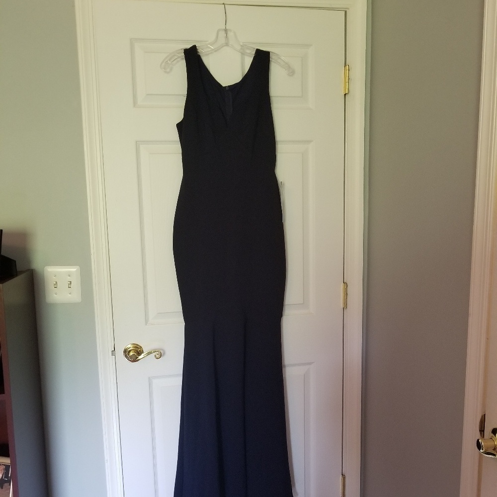 Brand New Miss Kim Navy Blue Mermaid Gown